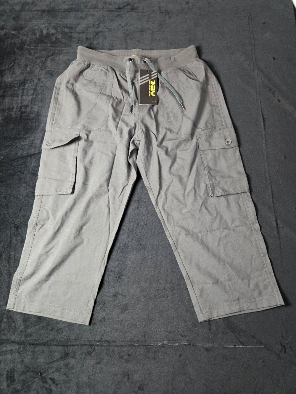 OutdoorSports Women's Large Gray Cargo Capri Pants Drawstring NWT